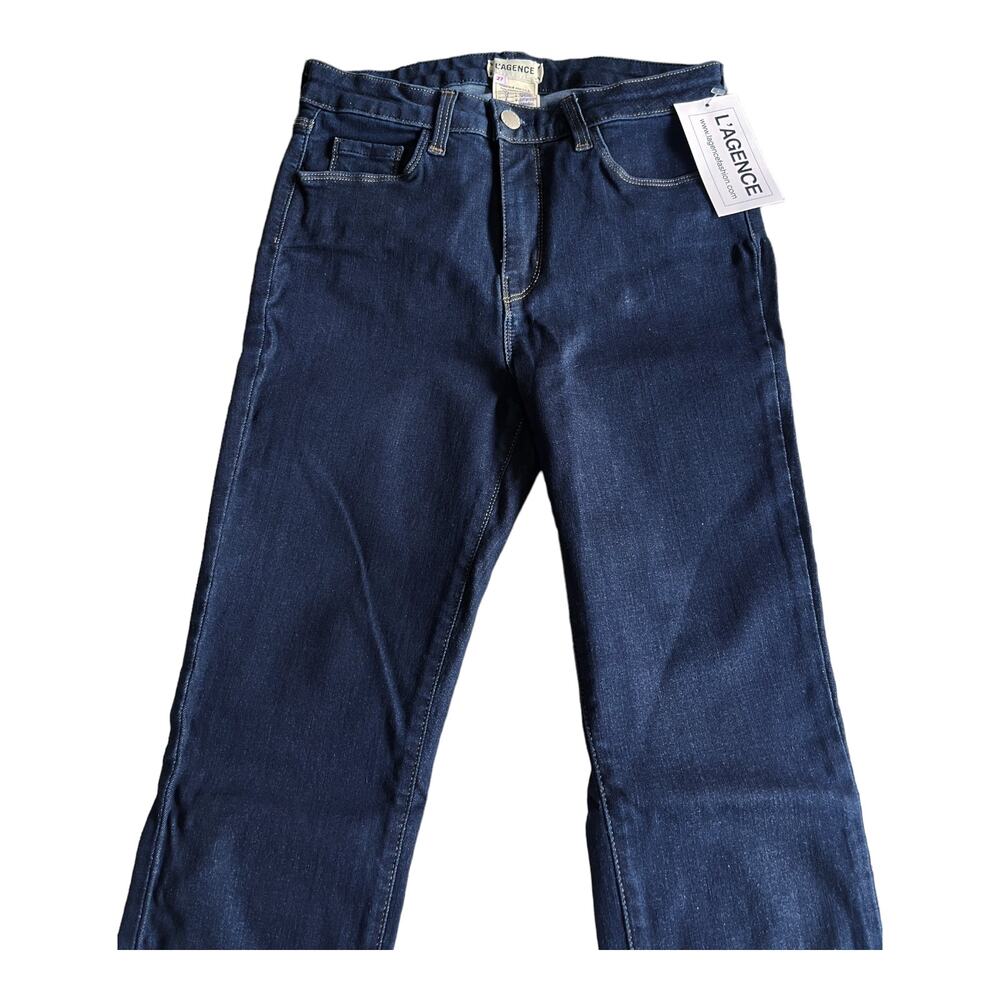 L'AGENCE Margot High Rise Skinny Jeans Dark Blue Minuit Revolve Denim 26 NWT - Picture 3 of 9